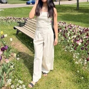 NWT Deluc Louna Pant Wide Leg Light Tan Flared | S